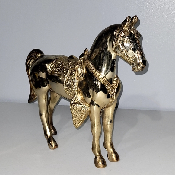 Vintage Cast Metal Western Horse Statue Figurine Mantle